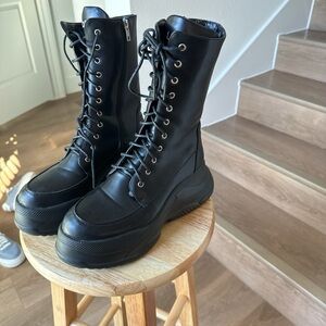 Stylish Black Combat Boots